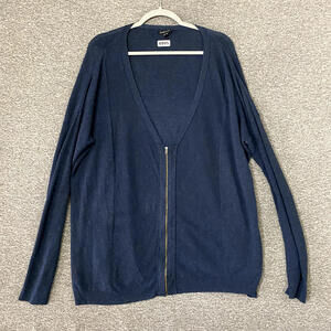 Eileen Fisher Women’s Medium Dark Long Sleeve Zip Viscose Sweater